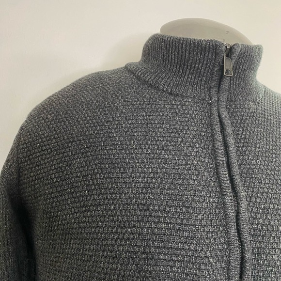 Emanuel Ungaro gray fleece lined zip front sweater XXL - Picture 2 of 11